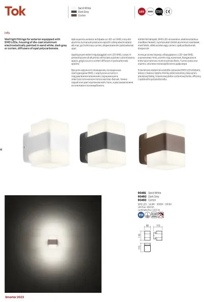 Redo 90492 - LED Kültéri fali lámpa TOK LED/14,8W/230V IP44 antracit