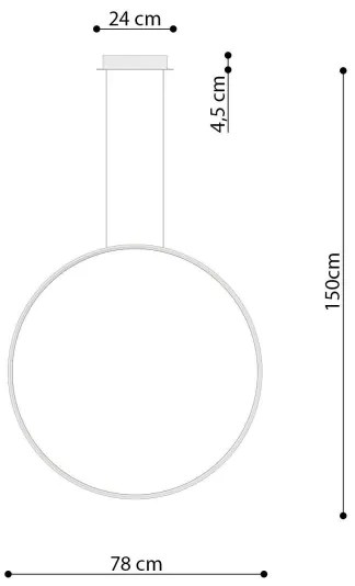 Thoro TH.175 - LED Csillár zsinóron RIO LED/50W/230V CRI90 3000K átm. 78 cm arany