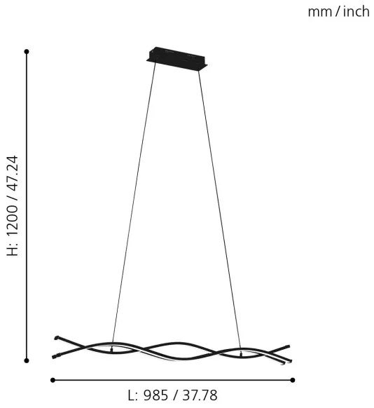 Eglo 99317 - LED Csillár zsinóron LASANA LED/36W/230V