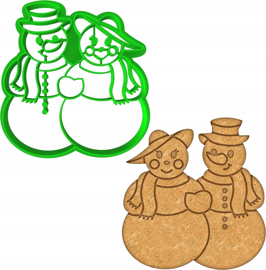 Mézeskalács lyukasztó Forma Karácsonyi Karácsony Hóember pár