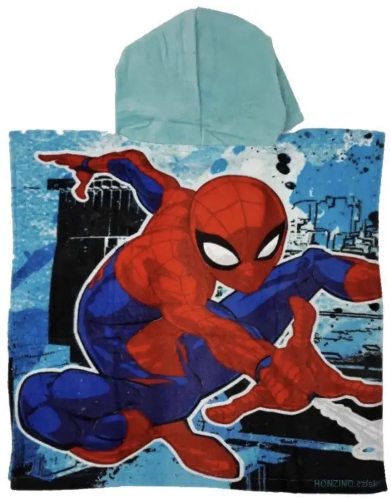 Gyerek poncsó SPIDER MAN kék 55x110cm Setino