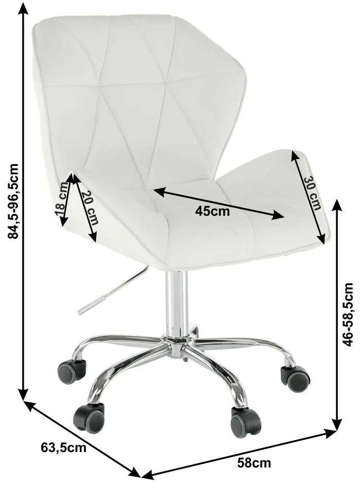 Irodai szék, fehér, TWIST