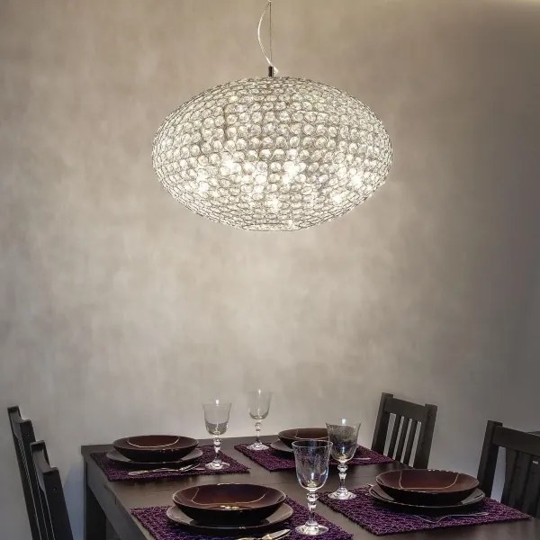 Ideal Lux - Kristály csillár zsinóron ORION 12xE14/40W/230V átm. 60 cm ezüst