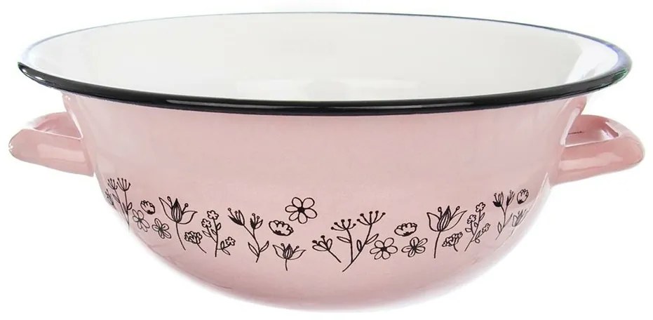 Orion LOUKA zománc tál 26 cm, rózsaszín