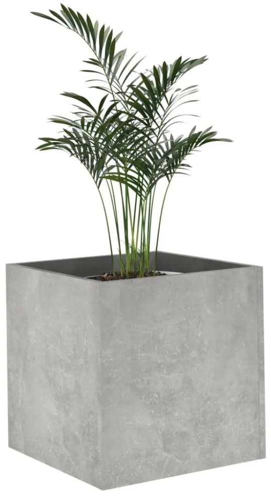 betonszürke szerelt fa virágtartó 40 x 40 x 40 cm