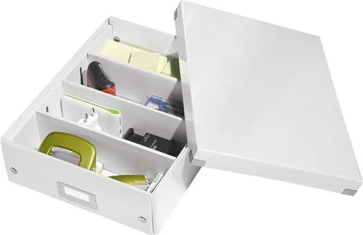 Doboz, rendszerező, M méret, LEITZ Click&Store, fehér (E60580001)