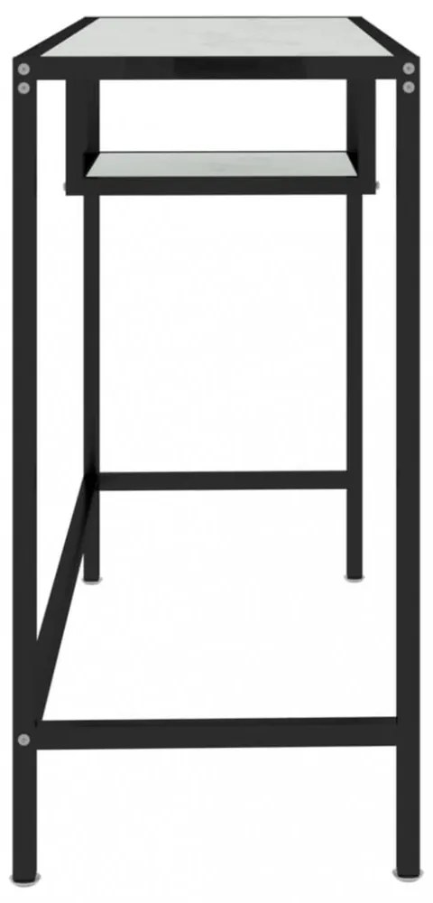 fehér márvány edzett üveg számítógépasztal 100 x 36 x 74 cm