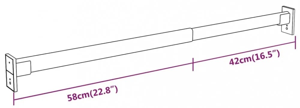 4 db ezüst teleszkópos gardróbsín 58-100 cm