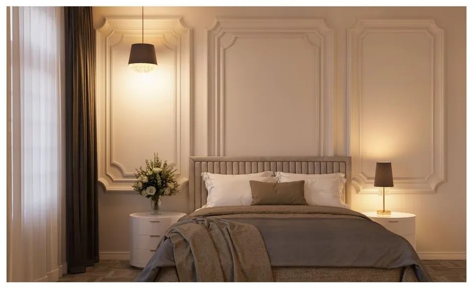 Lámpa Asztali lámpatest NESTO 3 , 6090, AC220-240V, 50/60Hz, 1*E27, max.40W, átmérő 20 cm, fekete/arany