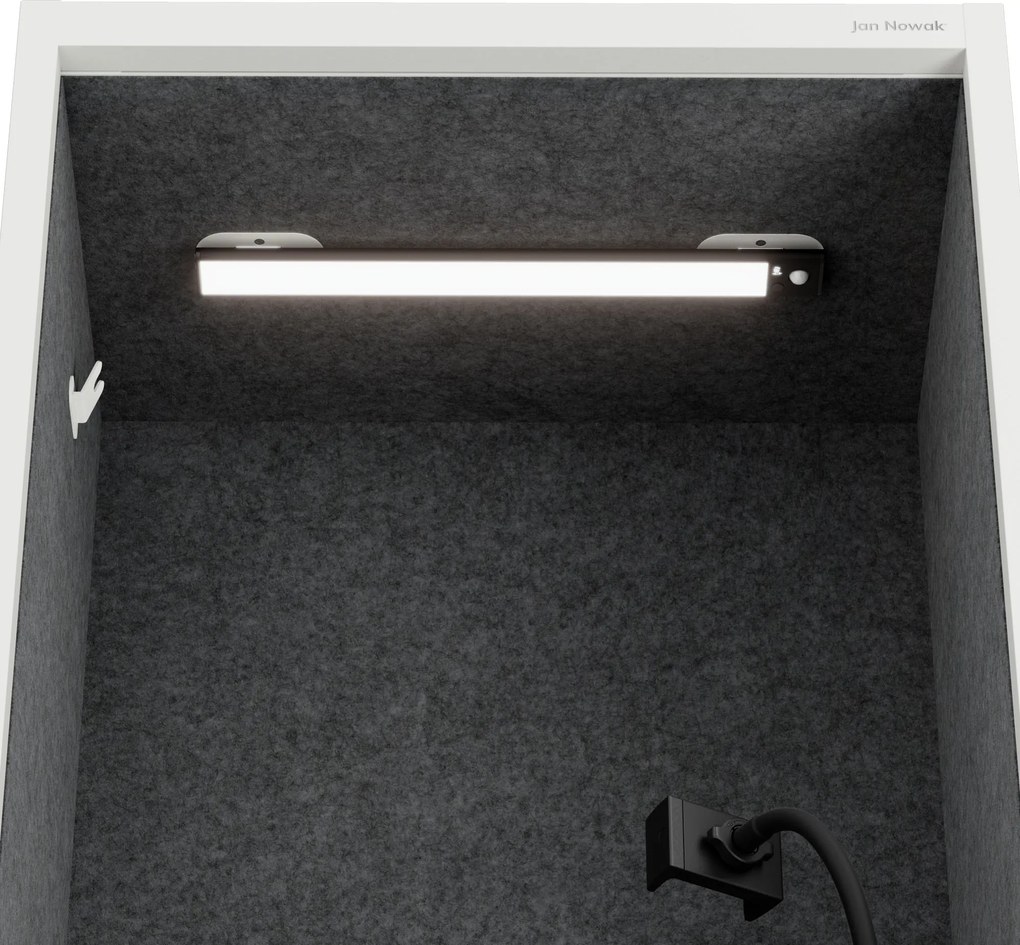 Sally 600mm korpus Biały - siedzisko Ciemnoszary