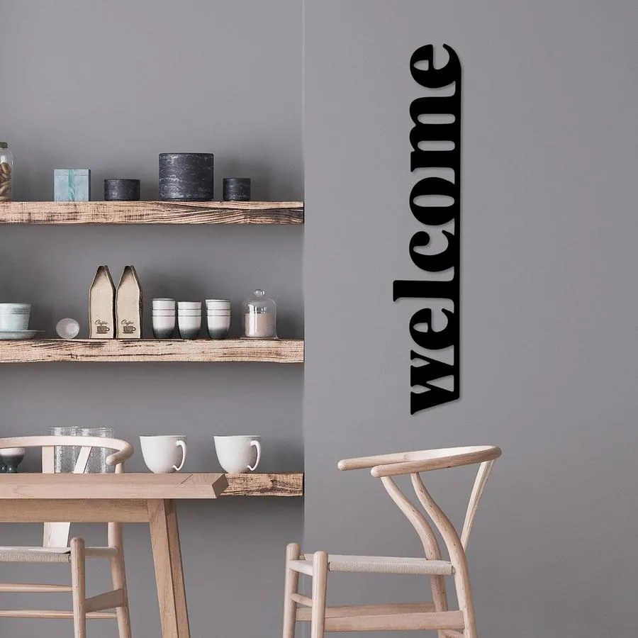 Fém fali dekoráció, Welcome-5