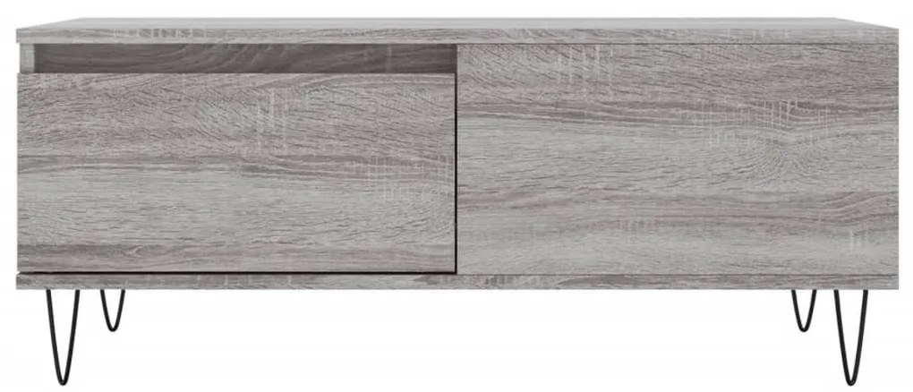 Szürke sonoma színű szerelt fa dohányzóasztal 90 x 50 x 36,5 cm