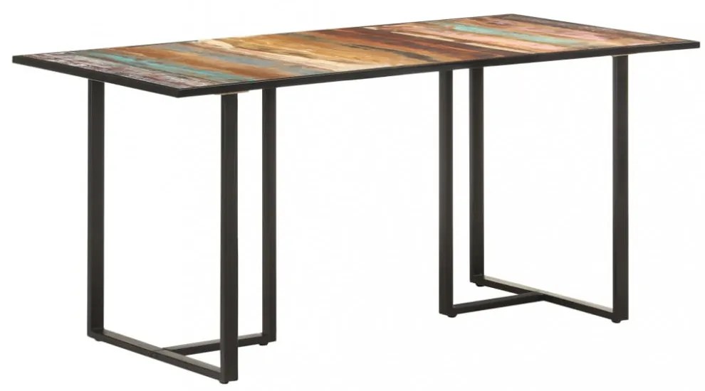 tömör újrahasznosított fa étkezőasztal 160 cm