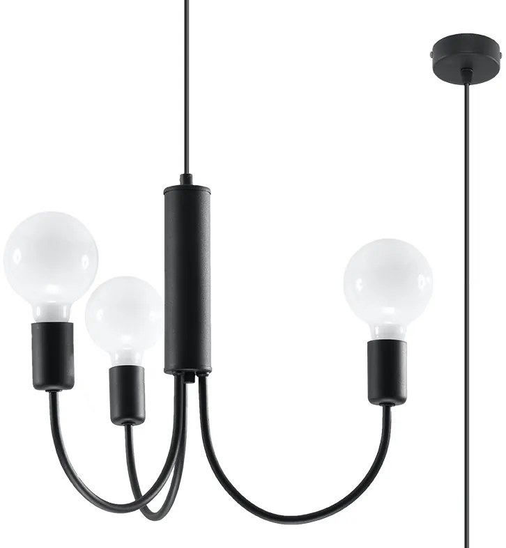 SOLLUX SL-0856 PICCOLO Glamour Csillár Fekete E27 IP20