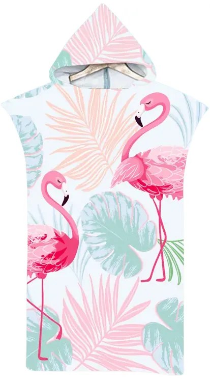 Strand poncsó FLAMINGO családi szett 2db, színes