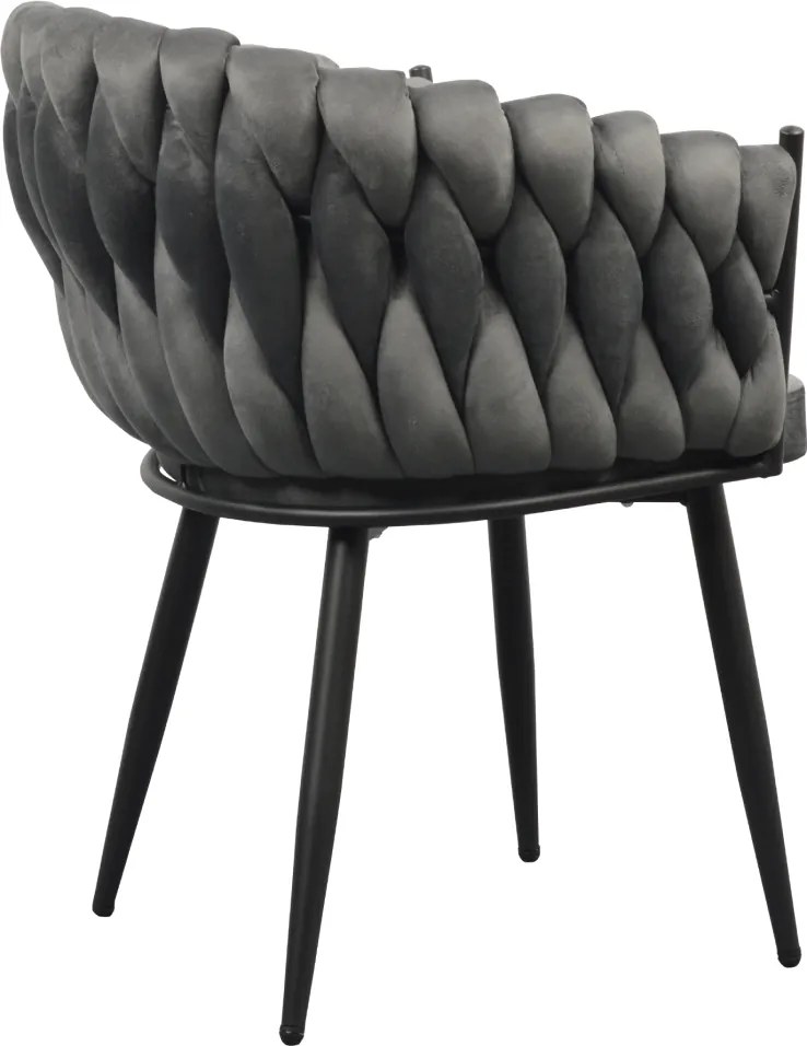Étkezőszék, sötétszürke Velvet szövet/fekete, BLER
