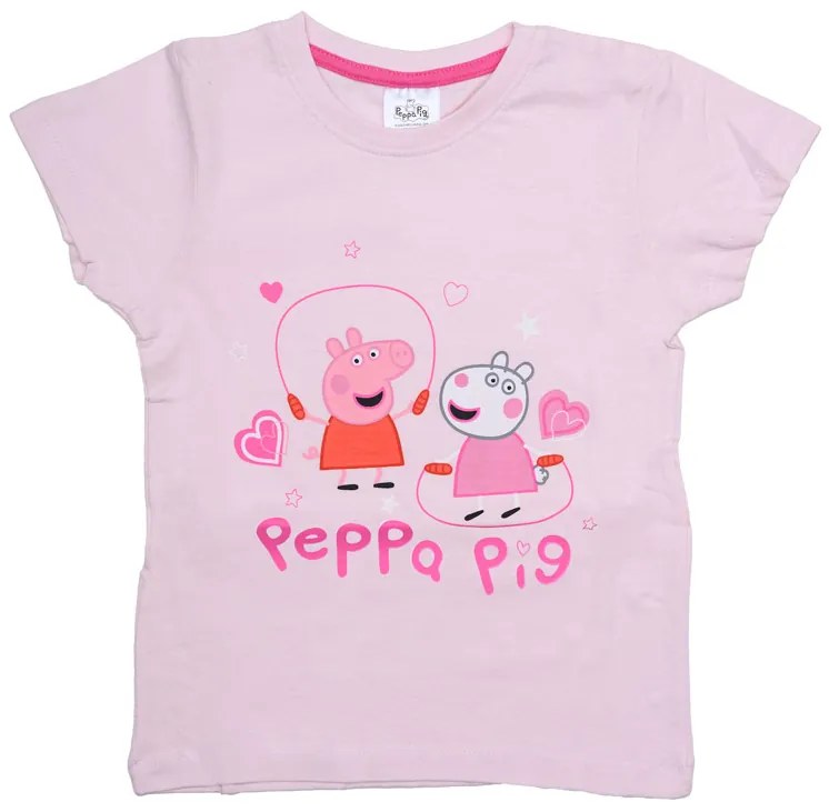 PEPPA MALAC gyerek póló 2 db világos rózsaszín/fehér - különböző méretekben Méret: 110 - 116