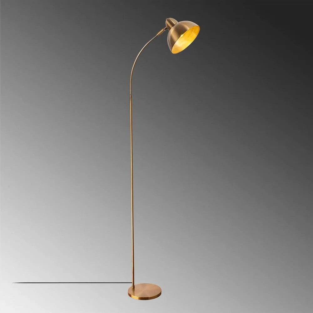 Sárgaréz színű állólámpa fém búrával (magasság 162 cm) Marzeo – Opviq lights