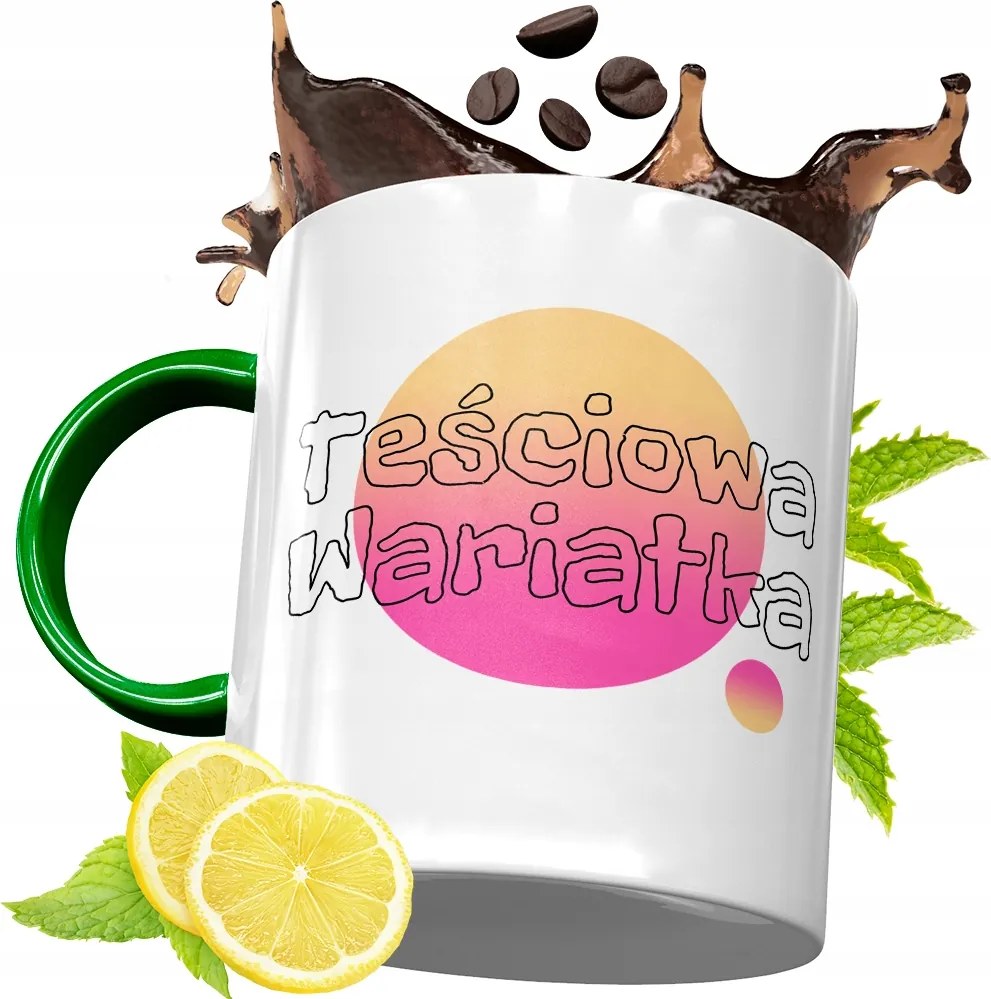 Zöld Bögre Anyósnak Születésnapi Ajándéknak, fényképes nyomattal