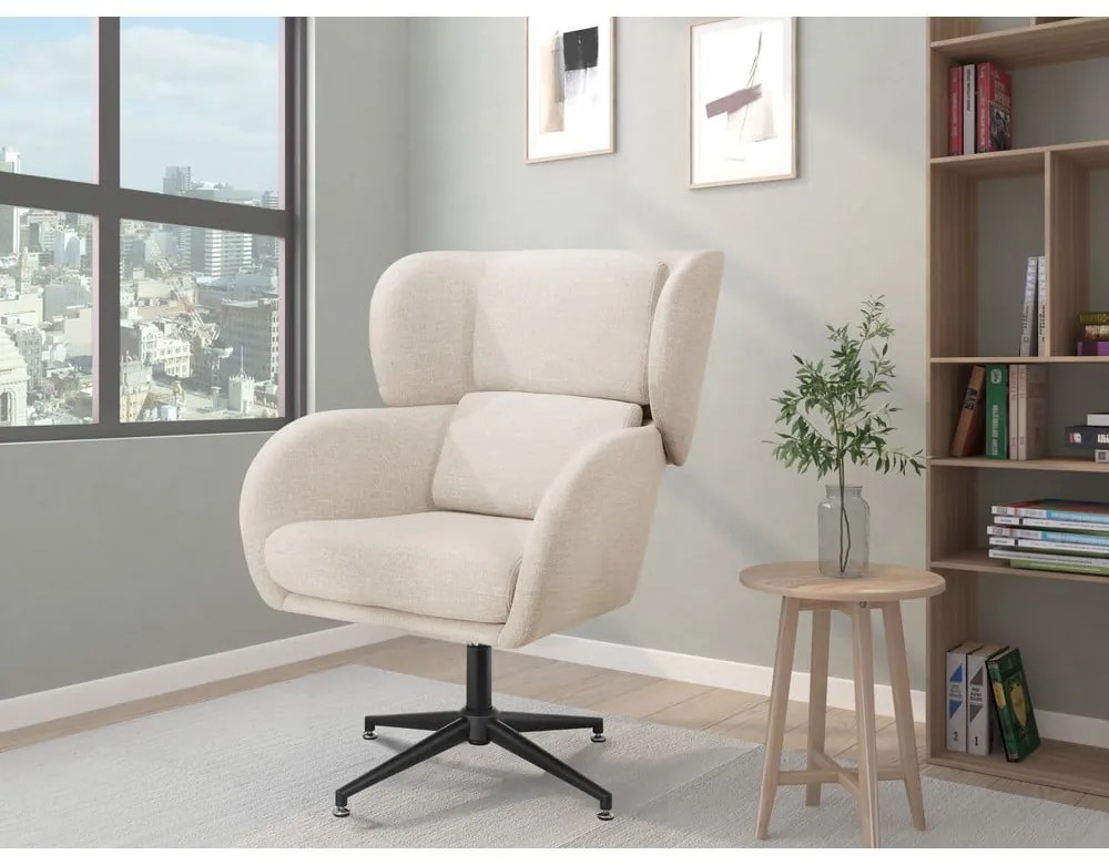 Fehér bársony füles fotel Vanessa – Støraa