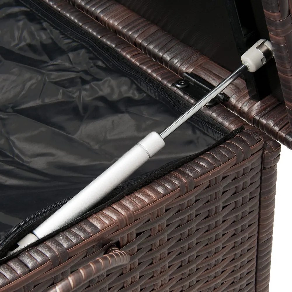 RICCO polyrattan tárolódoboz, 117 x 53 x 60cm, barna Casaria