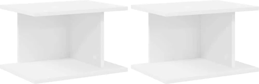 vidaXL Éjjeli asztal 2 pcs Fehér 40 x 30 x 25 cm Faanyag