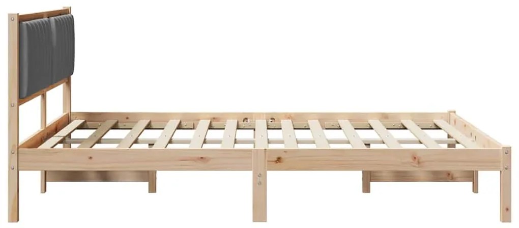 Ágykeret Kárpitozott Fejtámlával Sötétszürke 150 x 200 cm