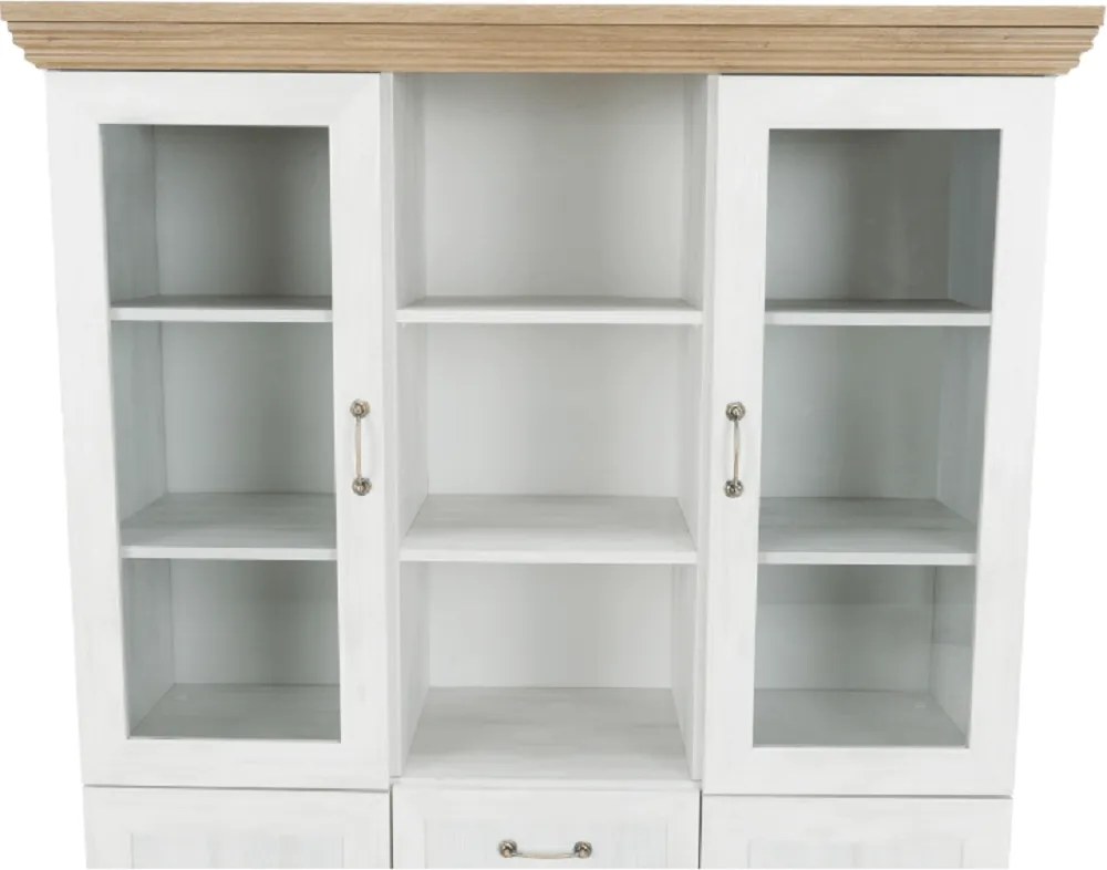 vitrines szekrény, északi sosna/vadtölgy, ROYAL W2D