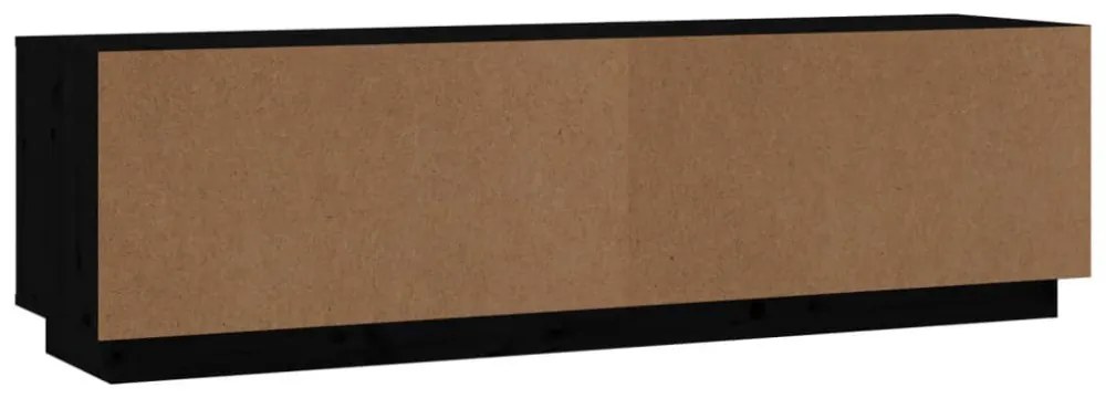 fekete tömör fenyőfa TV-szekrény 140 x 35 x 40 cm