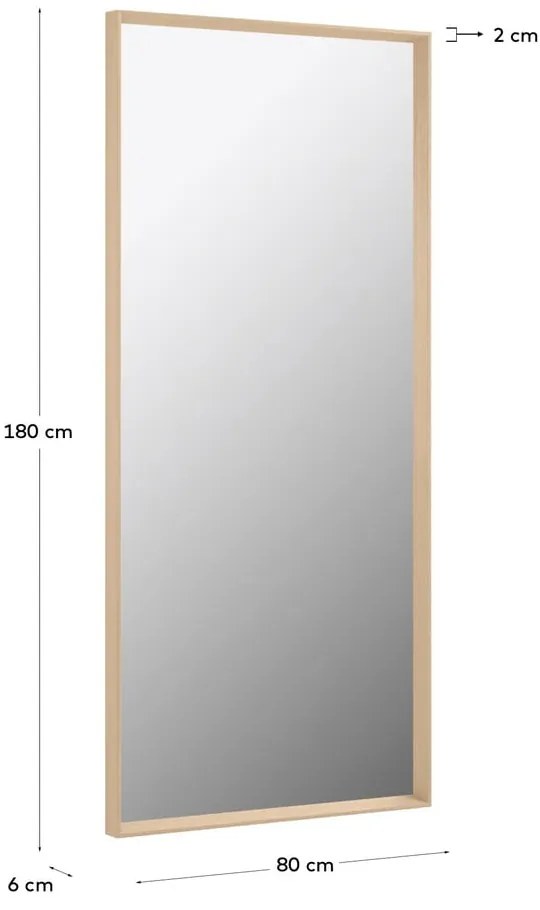 Fali tükör 80x180 cm Nerina Natural – Kave Home