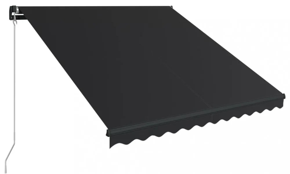 antracitszürke kézzel kihúzható LED-es napellenző 300 x 250 cm