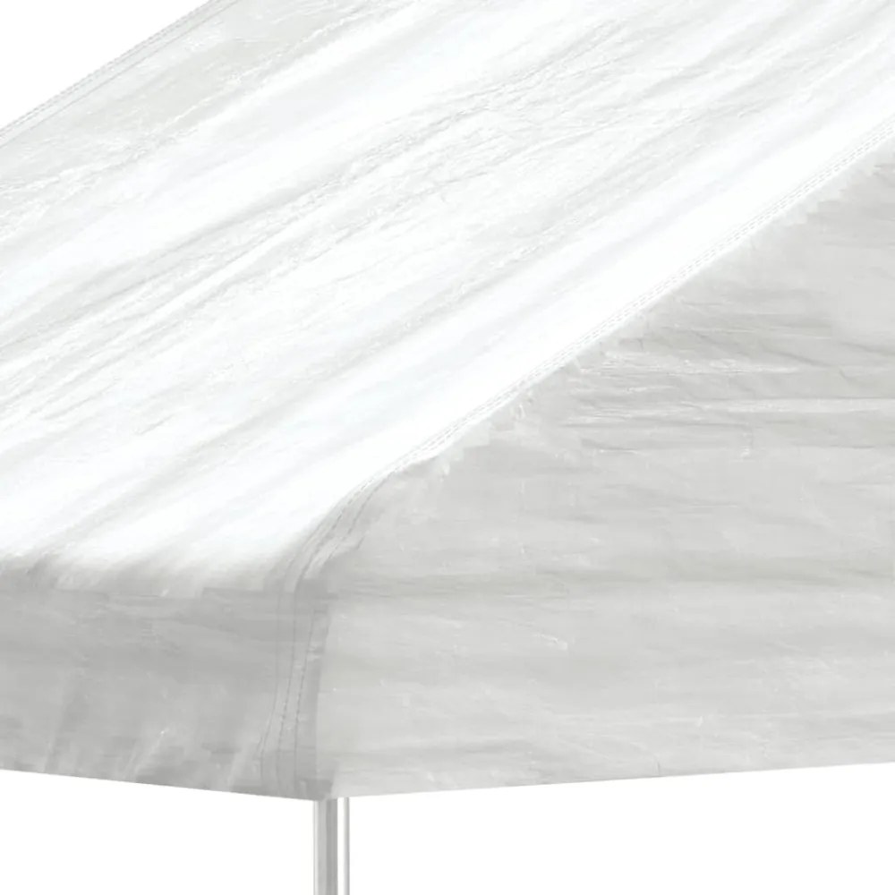 fehér polietilén pavilon tetővel 5,88 x 2,23 x 3,75 m