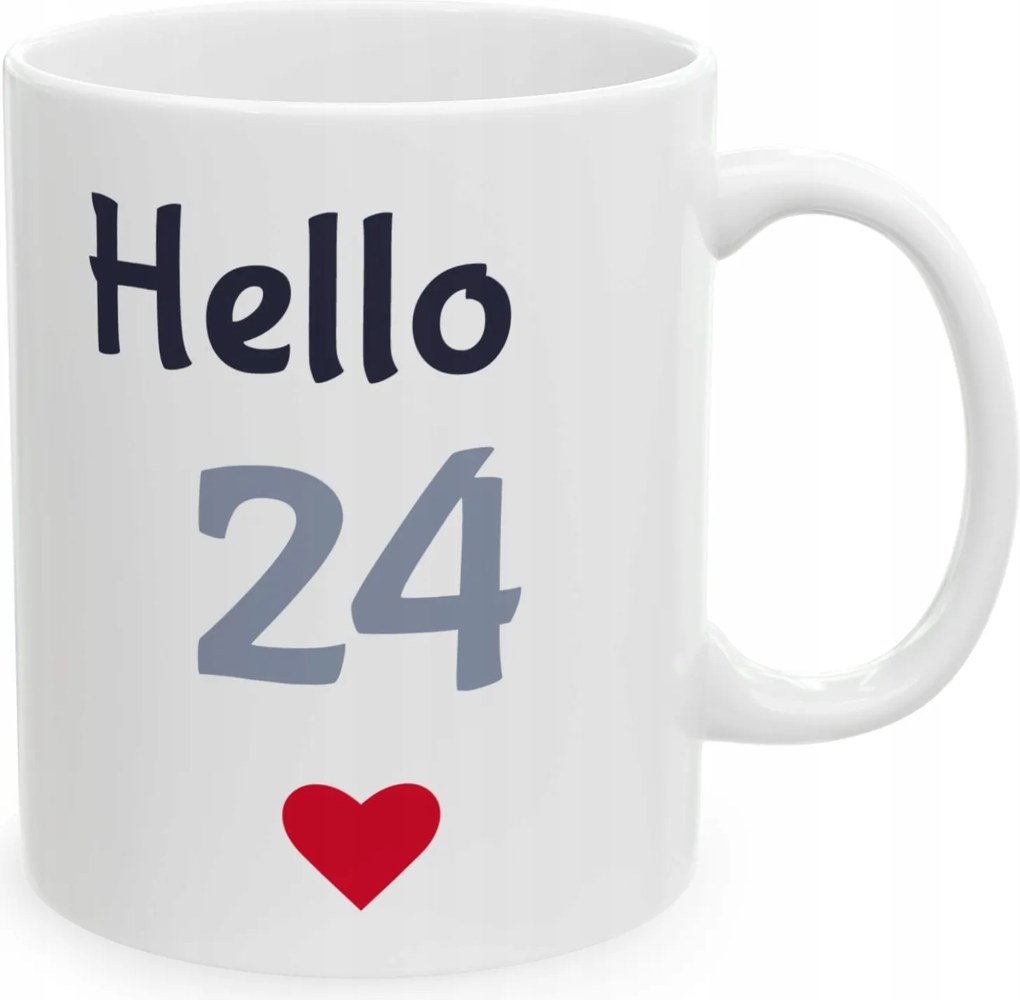 Személyre szabott születésnapi bögre Hello szív ajándék kolléganőnek