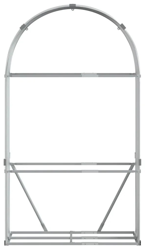 világosszürke horganyzott acél rönktartó 120 x 45 x 210 cm