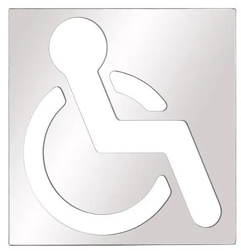 Mozgássérült ikon 12x12 cm rozsdamentes acél/ezüst