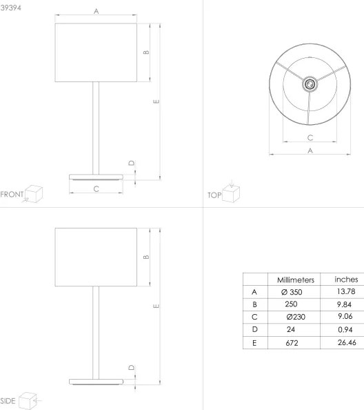 Eglo 39394 - Asztali lámpa SAGANTO 1 1xE27/60W/230V réz