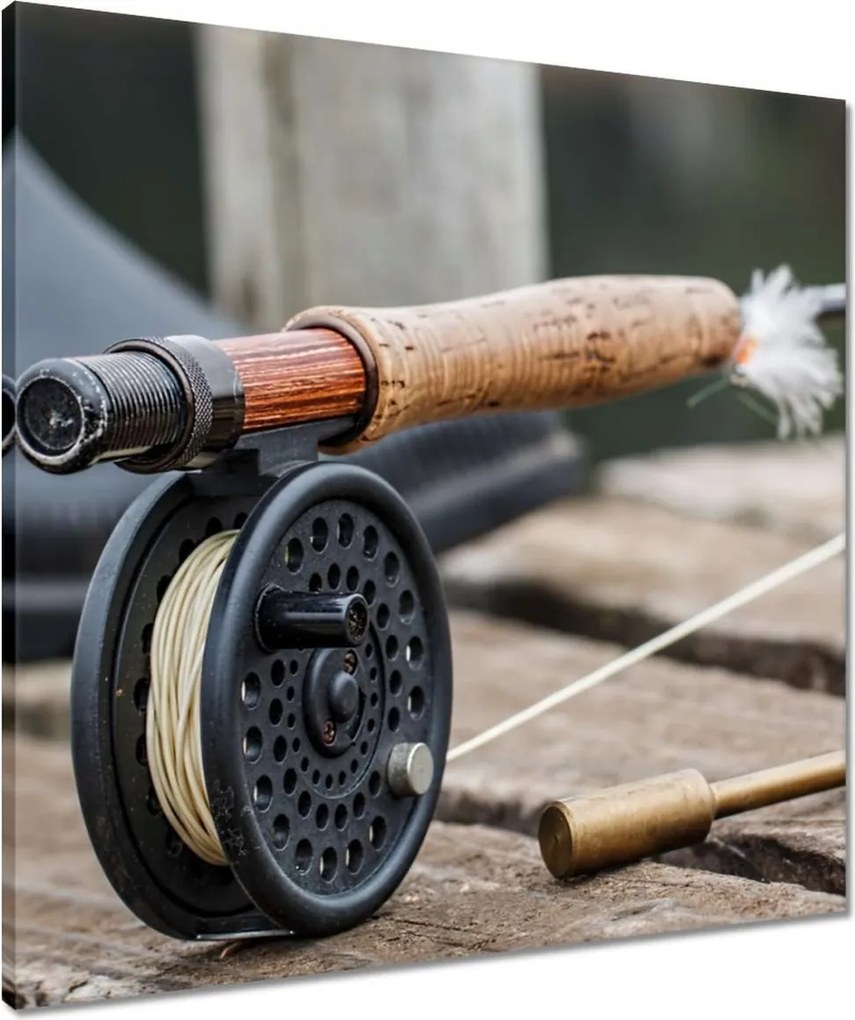Vászonkép 60x60 Horgász orsó