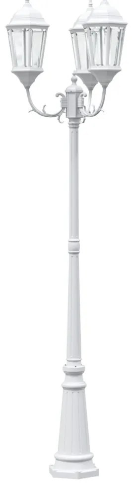 Kerti Lámpaoszlop 3-Lámpás E27 Fehér 235 cm Alumínium