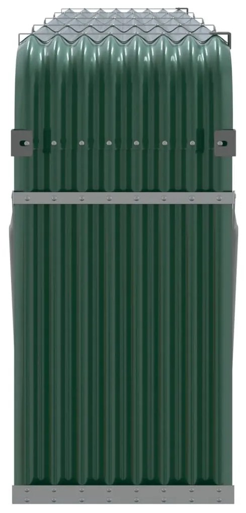 zöld horganyzott acél fatörzstartó 300 x 45 x 100 cm