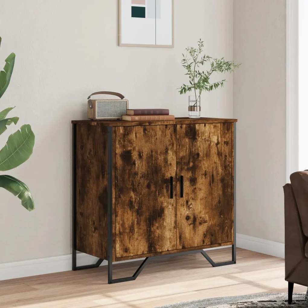 sonoma tölgy színű szerelt fa tálalószekrény 78 x 35,5 x 74,5cm