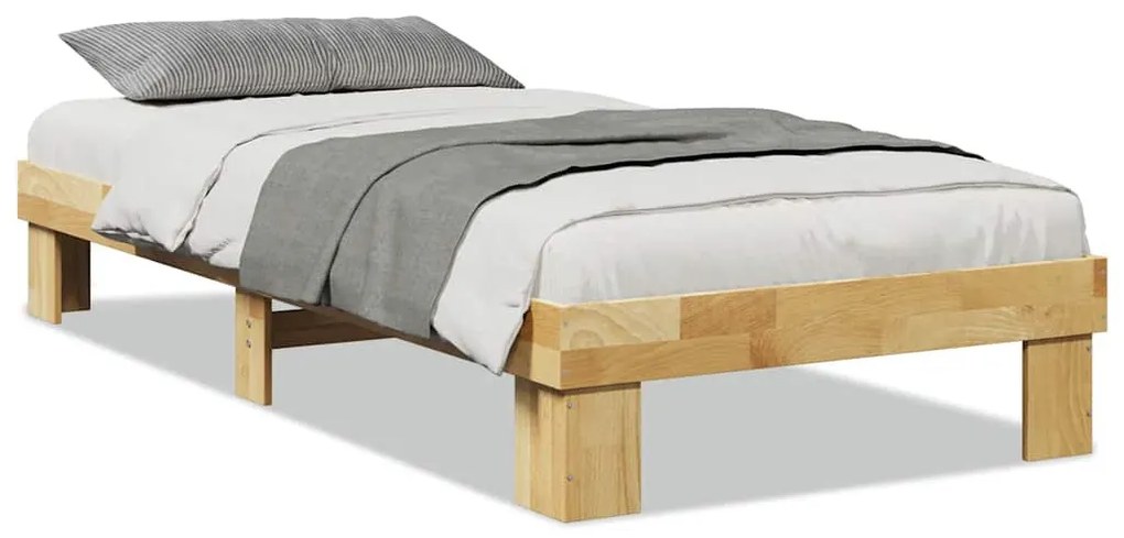 ágykeret matrac nélkül 75x190 cm tömör fa tölgyfa