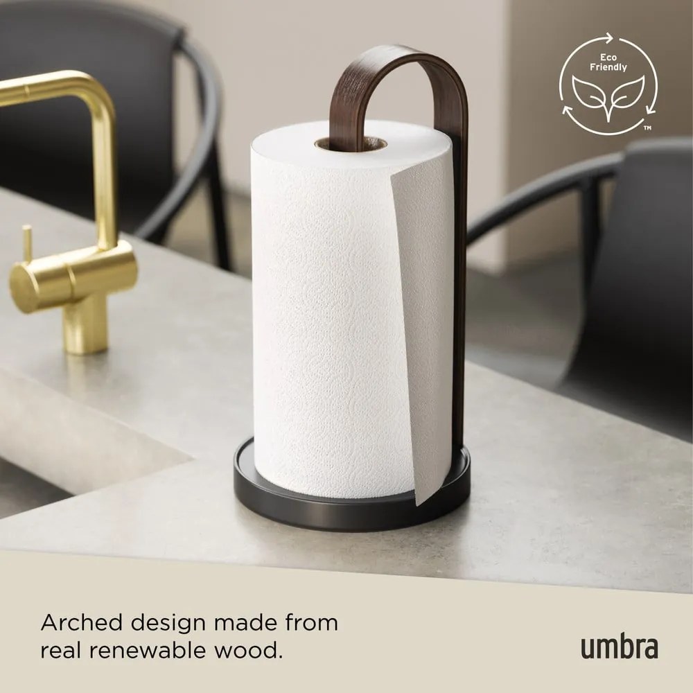 Fekete fa papírtörlő tartó ø 17 cm Bellwood – Umbra