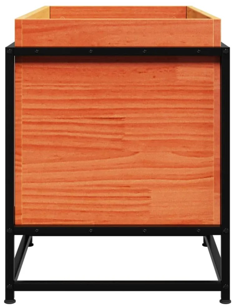 viaszbarna tömör fenyőfa kerti virágláda 80 x 40 x 50 cm