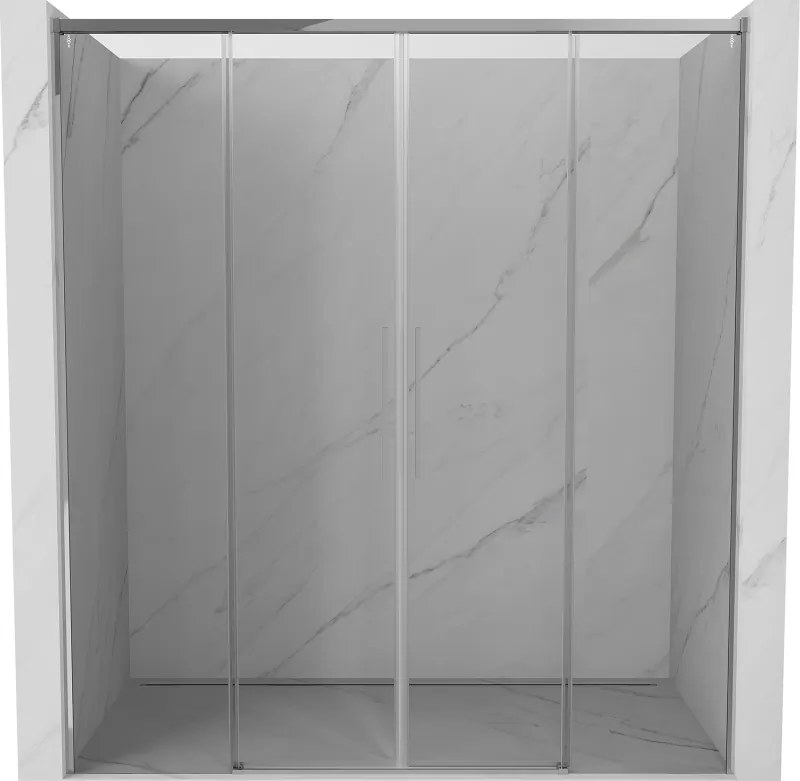 Mexen Rox Duo tolózuhanyajtó 180 cm, átlátszó, króm - 8C2-180-002-01-00