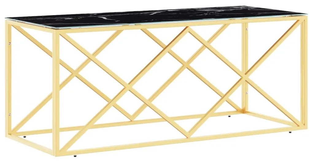 Üveg és rozsdamentes acél dohányzóasztal 110x45x45 cm