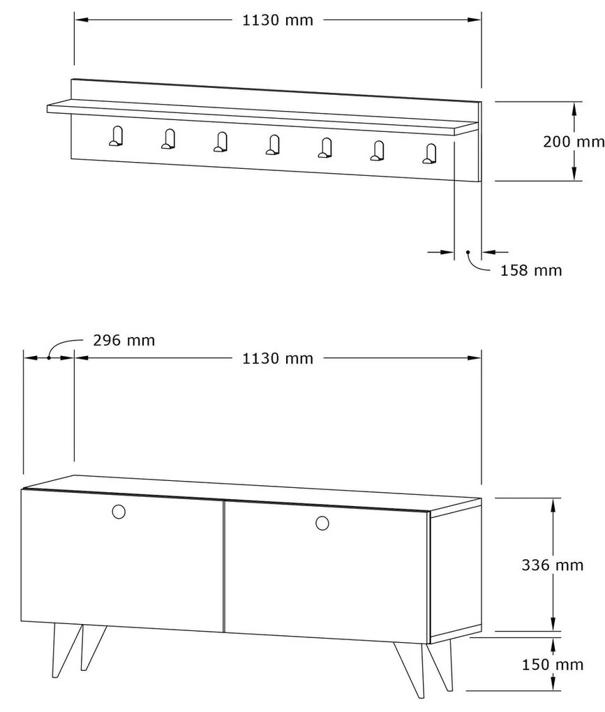 Előszobai garnitúra Rumal (dió). 1067463
