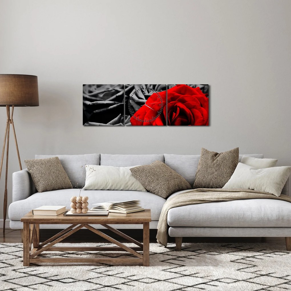 Kép - Rózsák (órával) (90x30 cm)