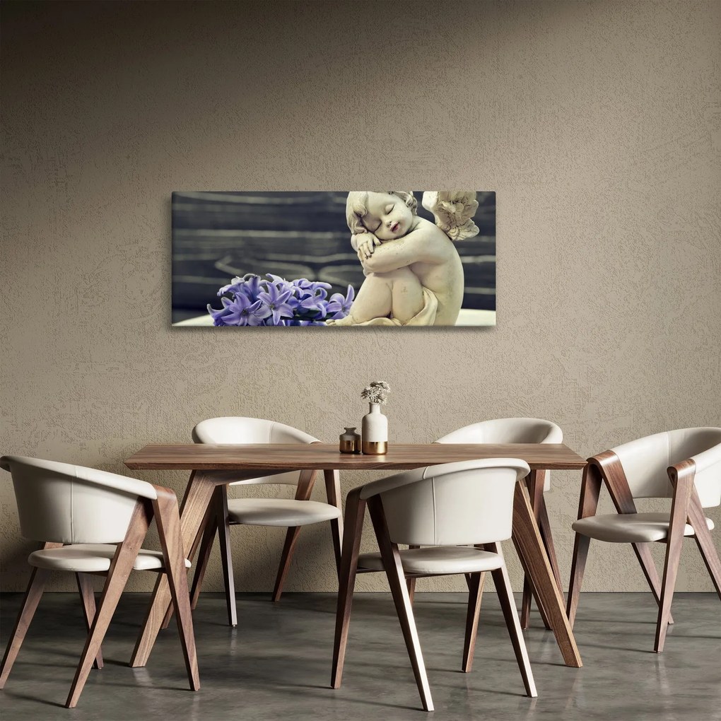 Egy angyal képe virággal (120x50 cm)