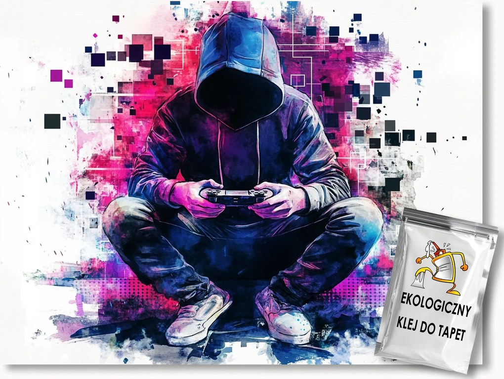 Fotótapéta Flizelina Graffiti Gamer Gaming Játékos Konzol 200x140 ragasztó