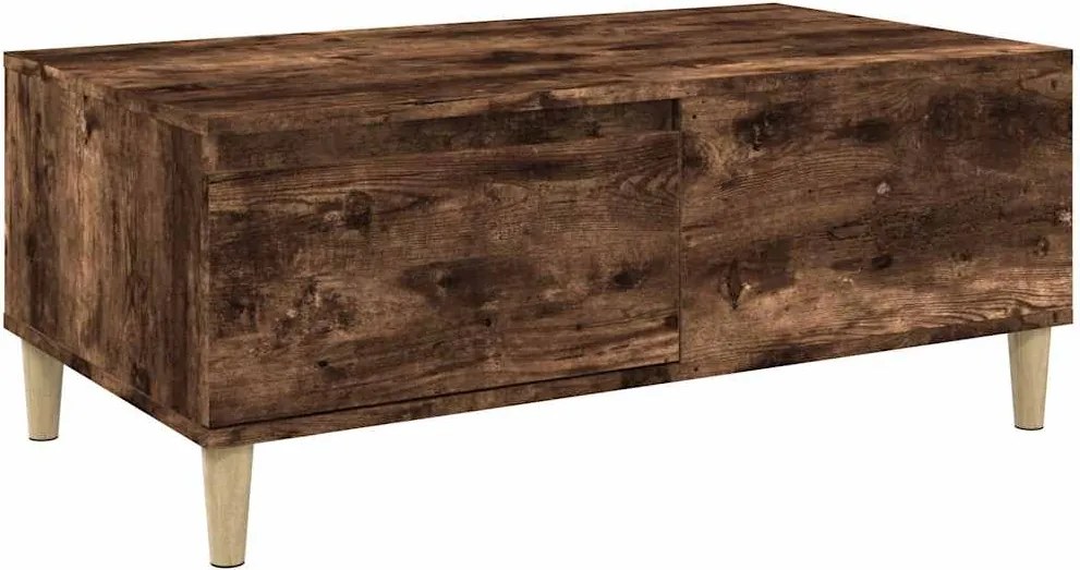 vidaXL füstös tölgy színű fatermék dohányzóasztal 90x50x36,5 cm
